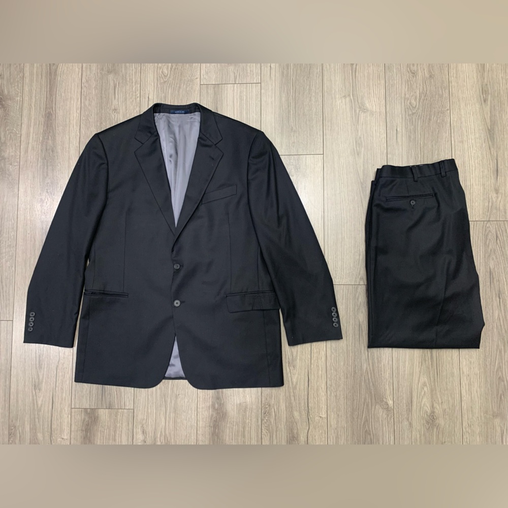 Joseph Abboud x Loro‎ Piana Striped Wool Suit 2 piece Set Mens 50R & 39 Waist